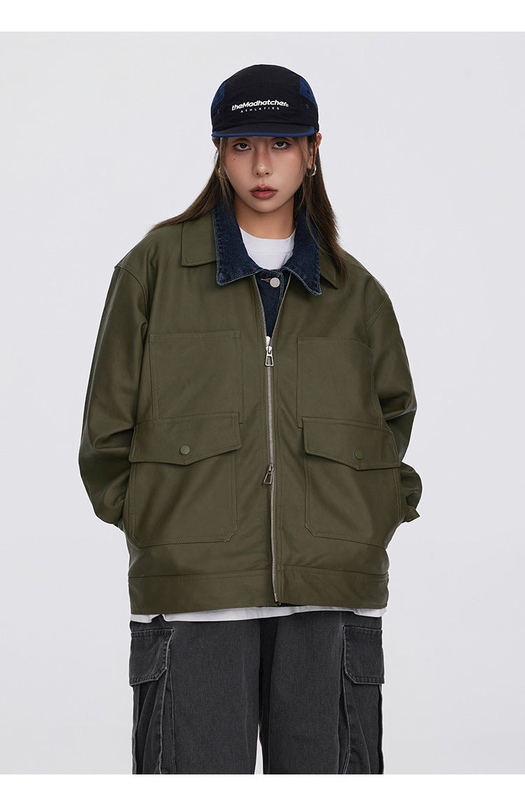 Elevate Your Autumn Style with the Autumn Workwear PU Leather Jacket